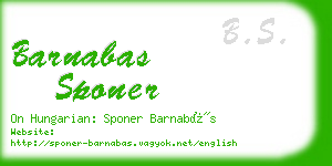 barnabas sponer business card